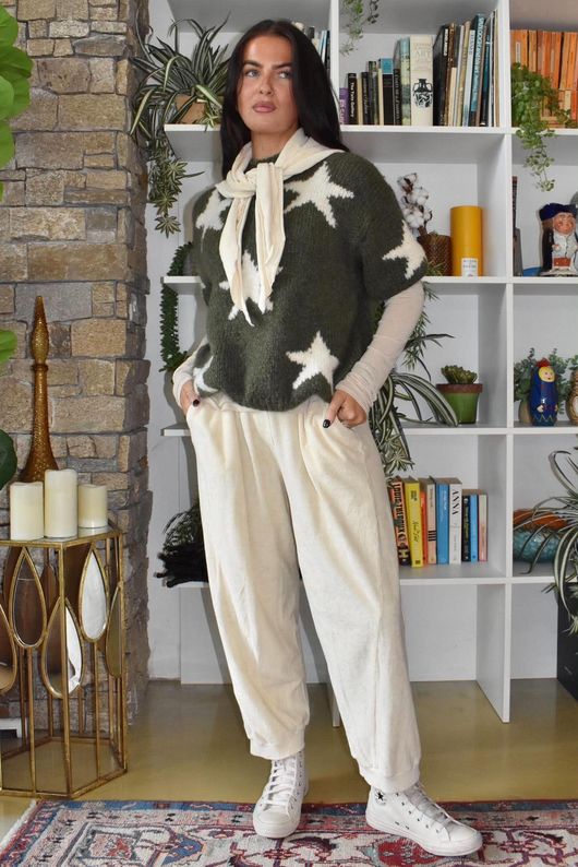 Big Softie Star Short Sleeve Knit Deep Khaki